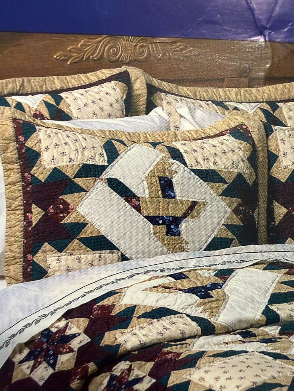 New never used mallard duck quilted standard sham 100% cotton